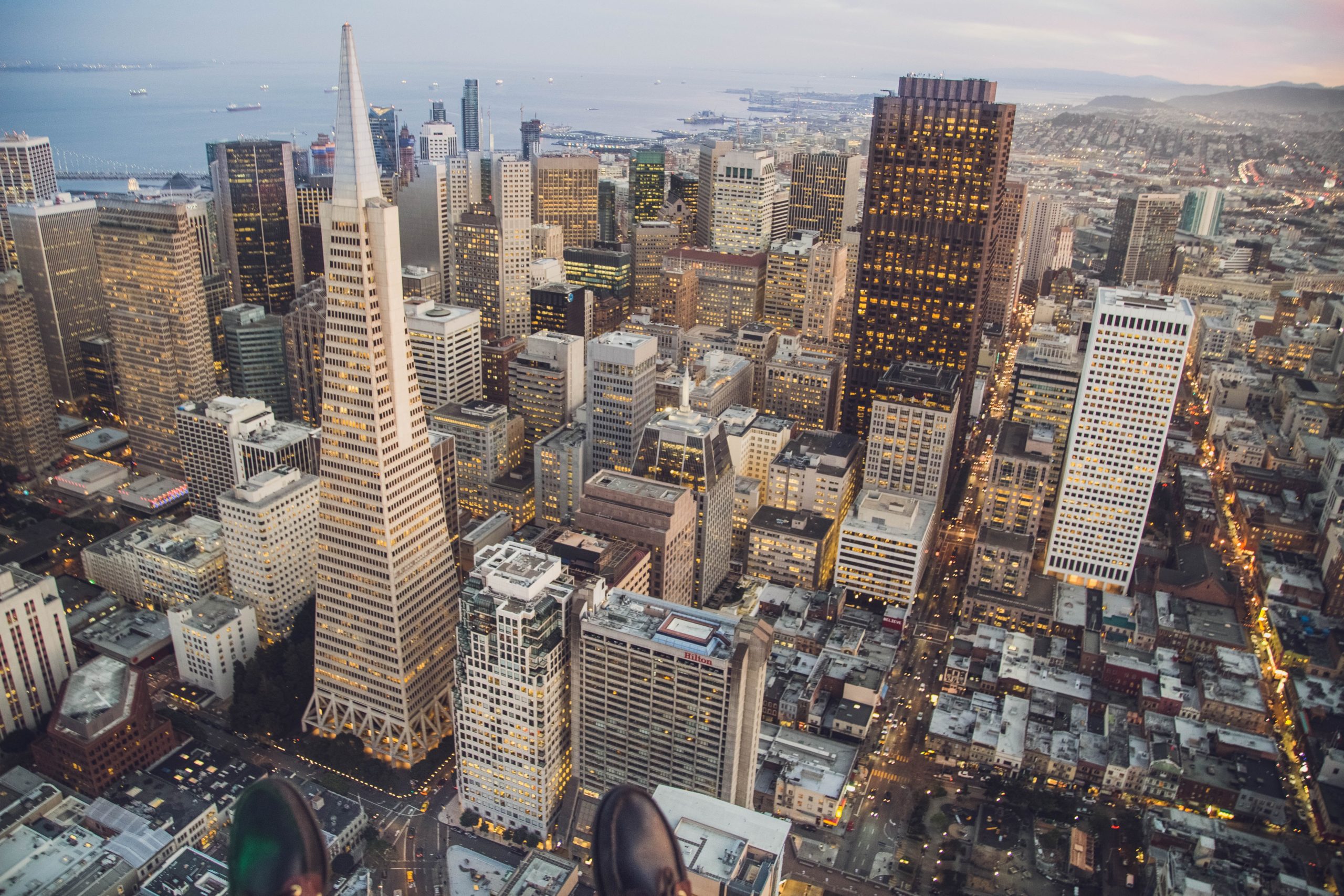 overhead view of downtown san francsico