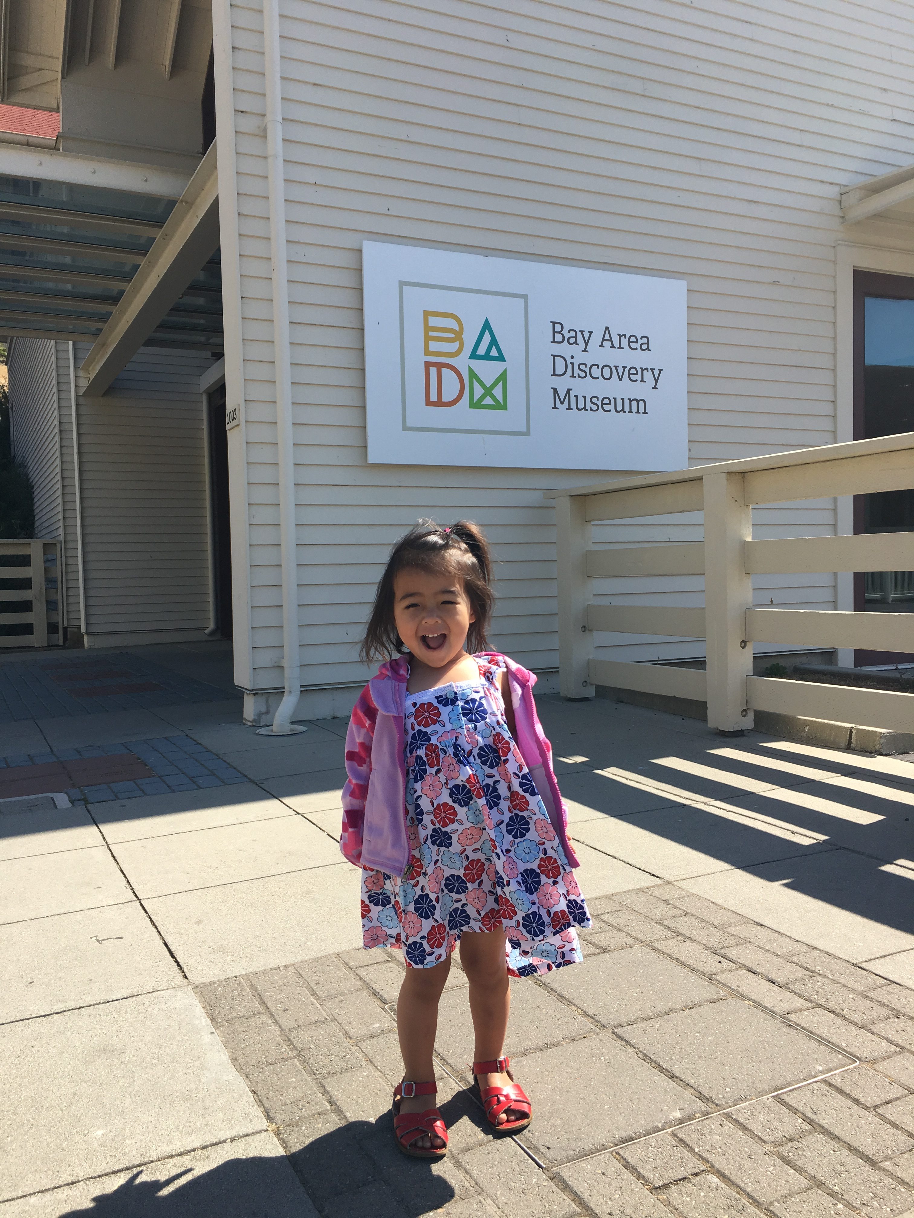 Girl in front of Bay Area Discovery Museum