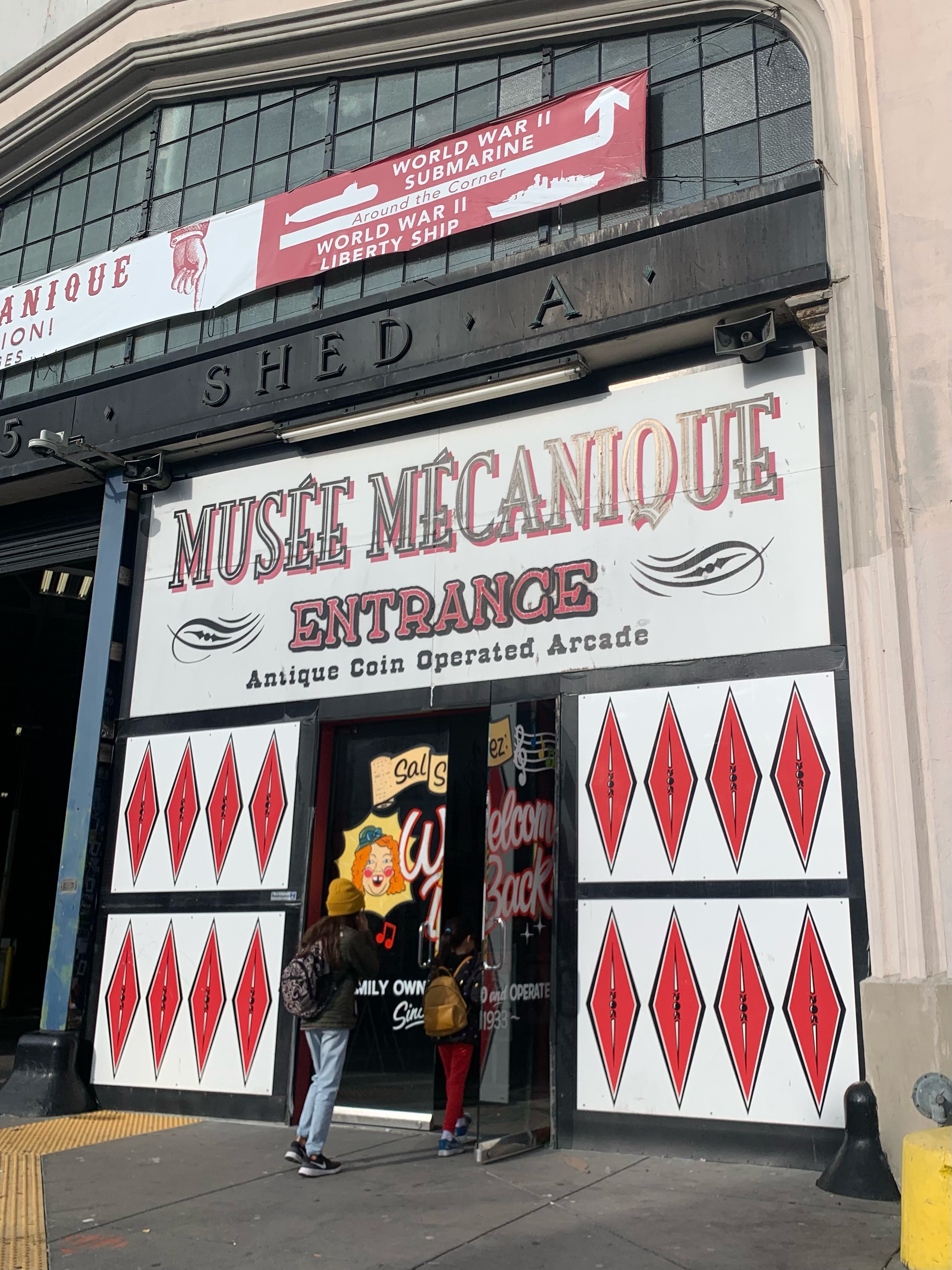 The front entrance of the Musee Mecanique in San Francsico