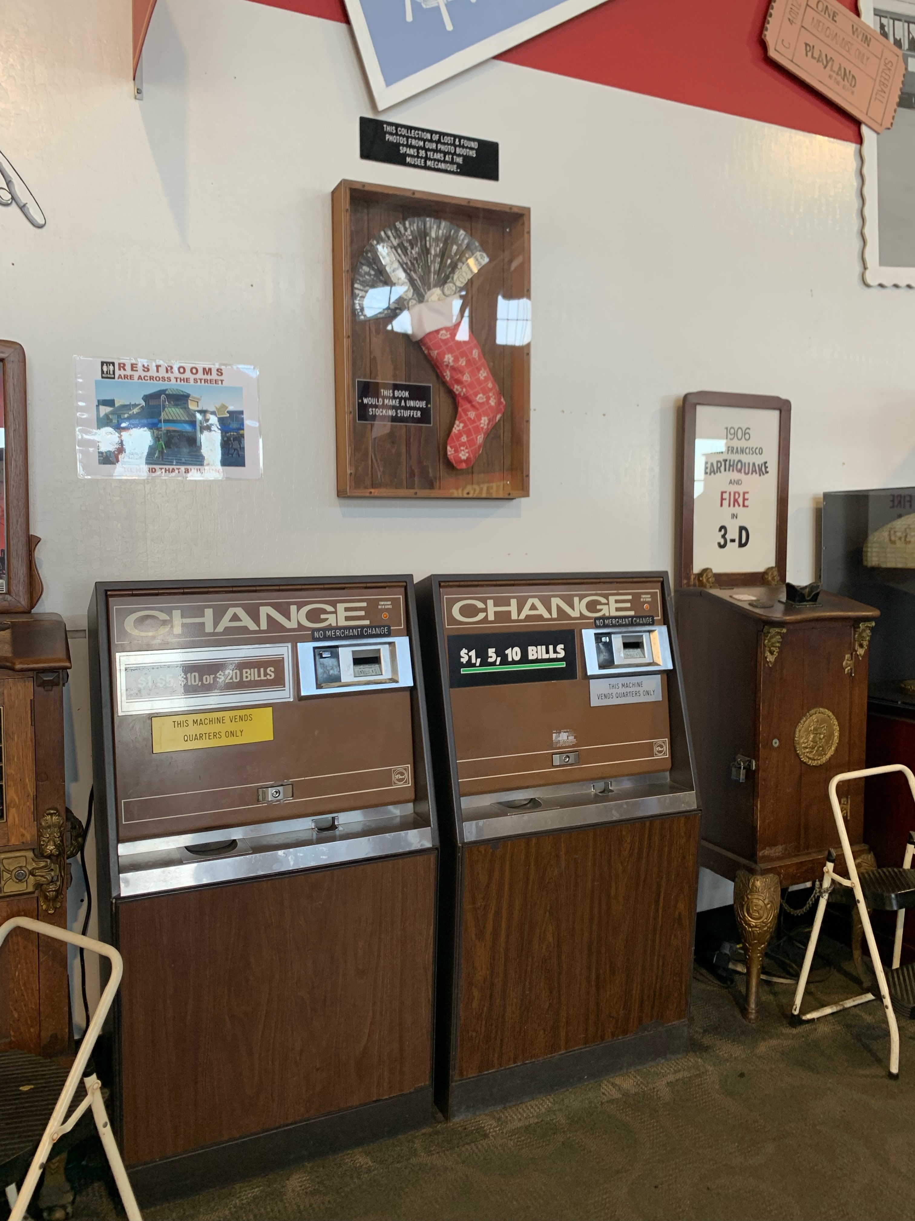 change machines at Musee Mecanique on SAn Francisco