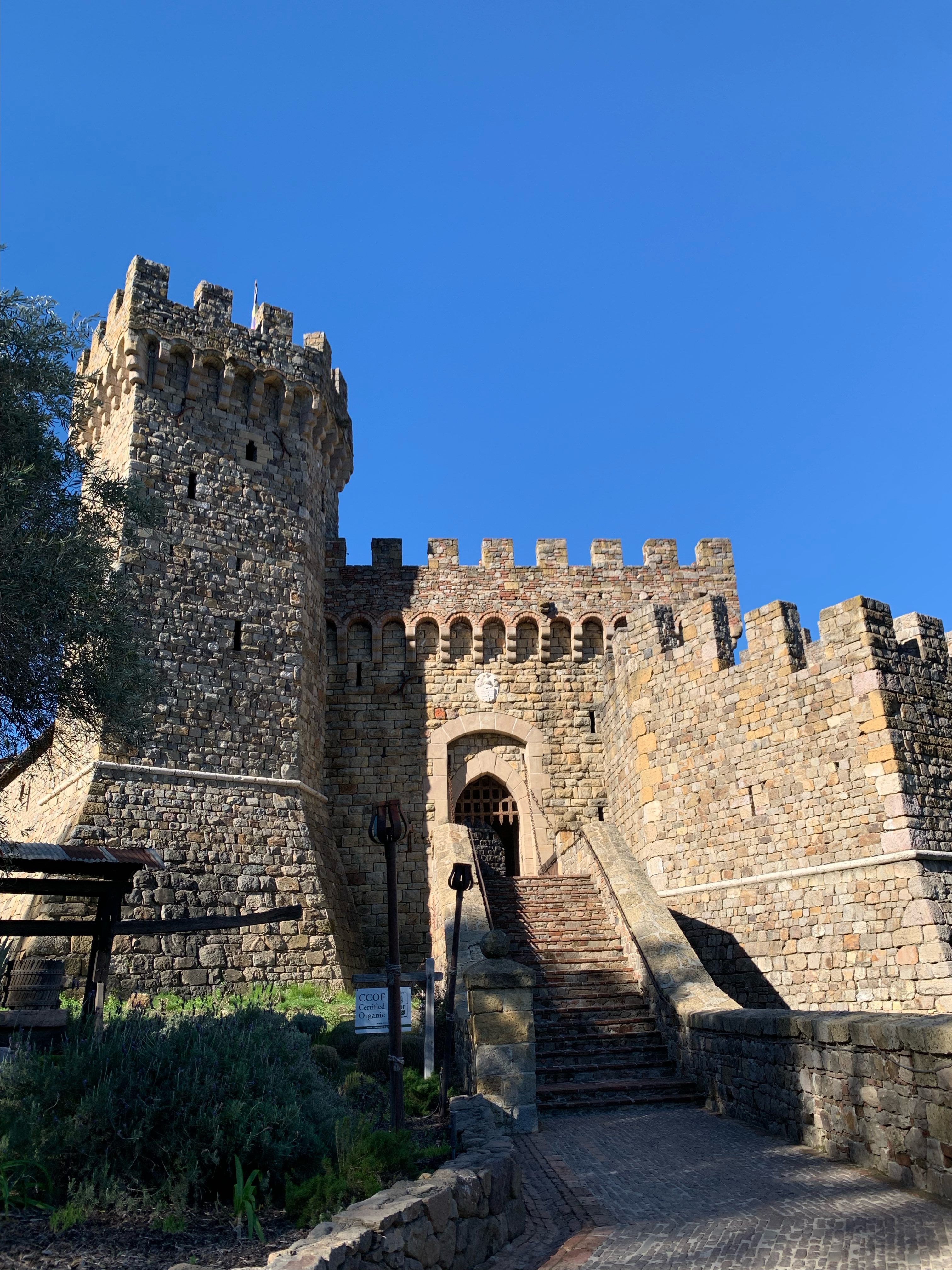 Entrance of Castello di Amorosa in Calistoga California