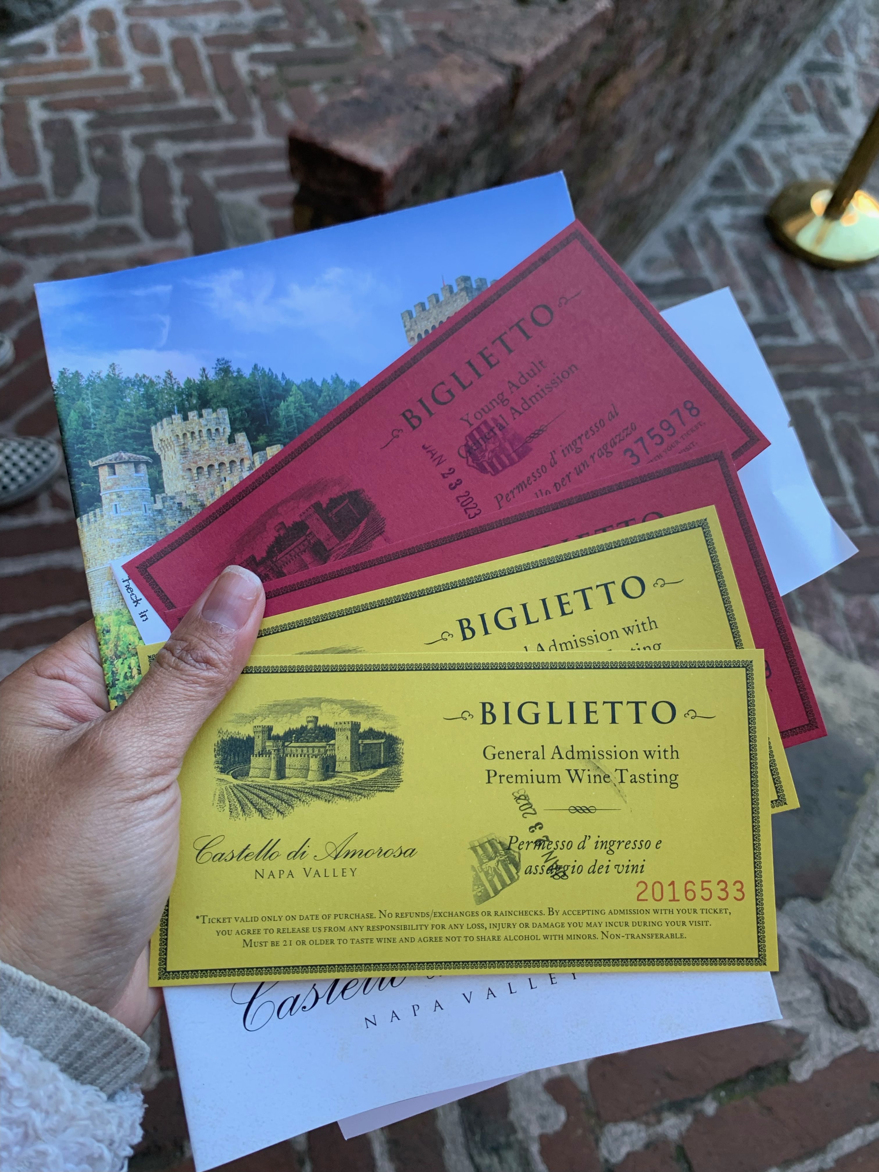 tickets to Castello di Amorosa in Calistoga, California