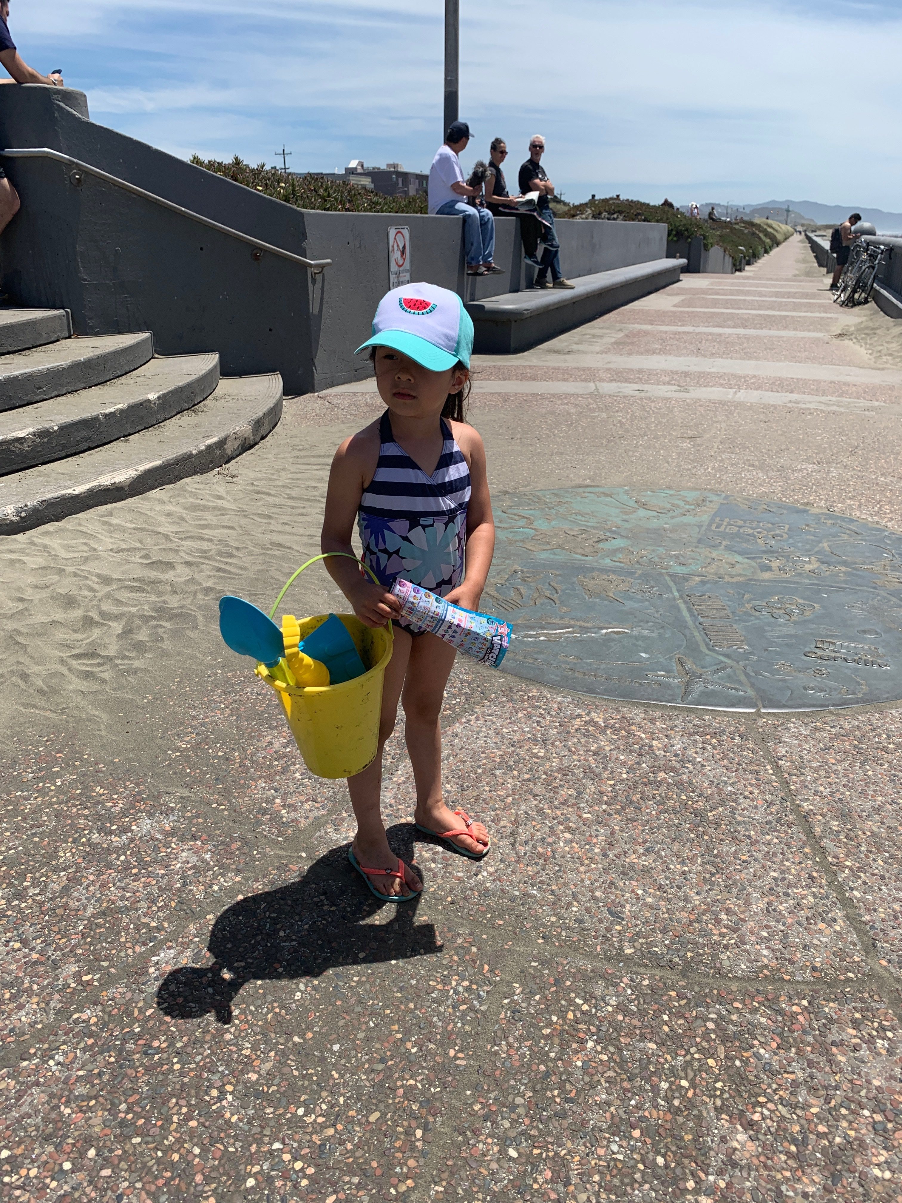 Geared up for a hot day at Ocean Beach