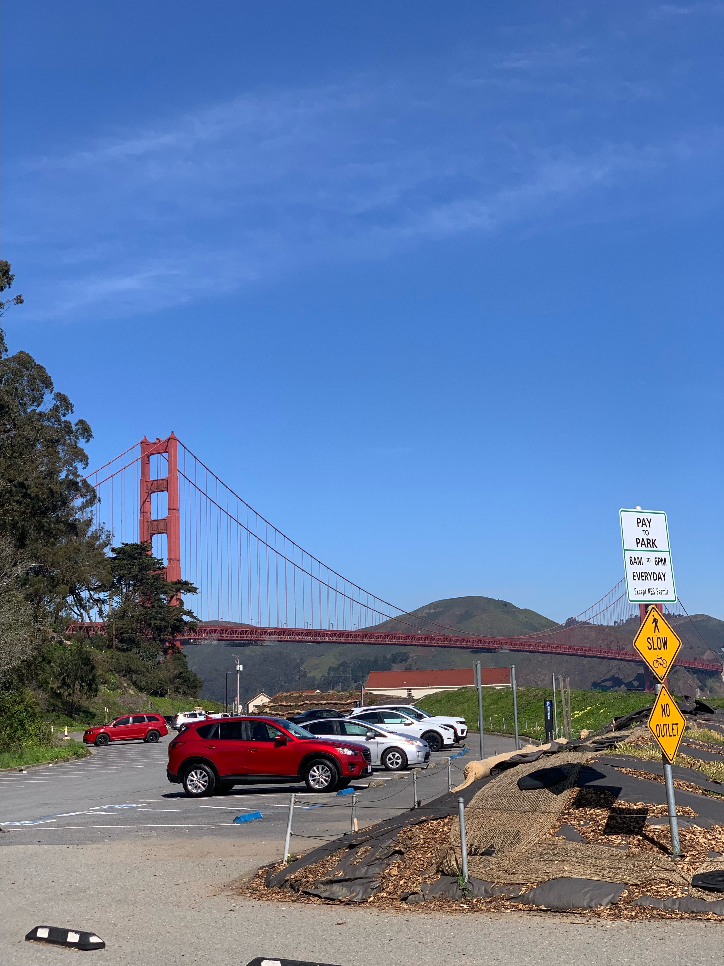 parking lot at west bluff picnic area in San Francisco