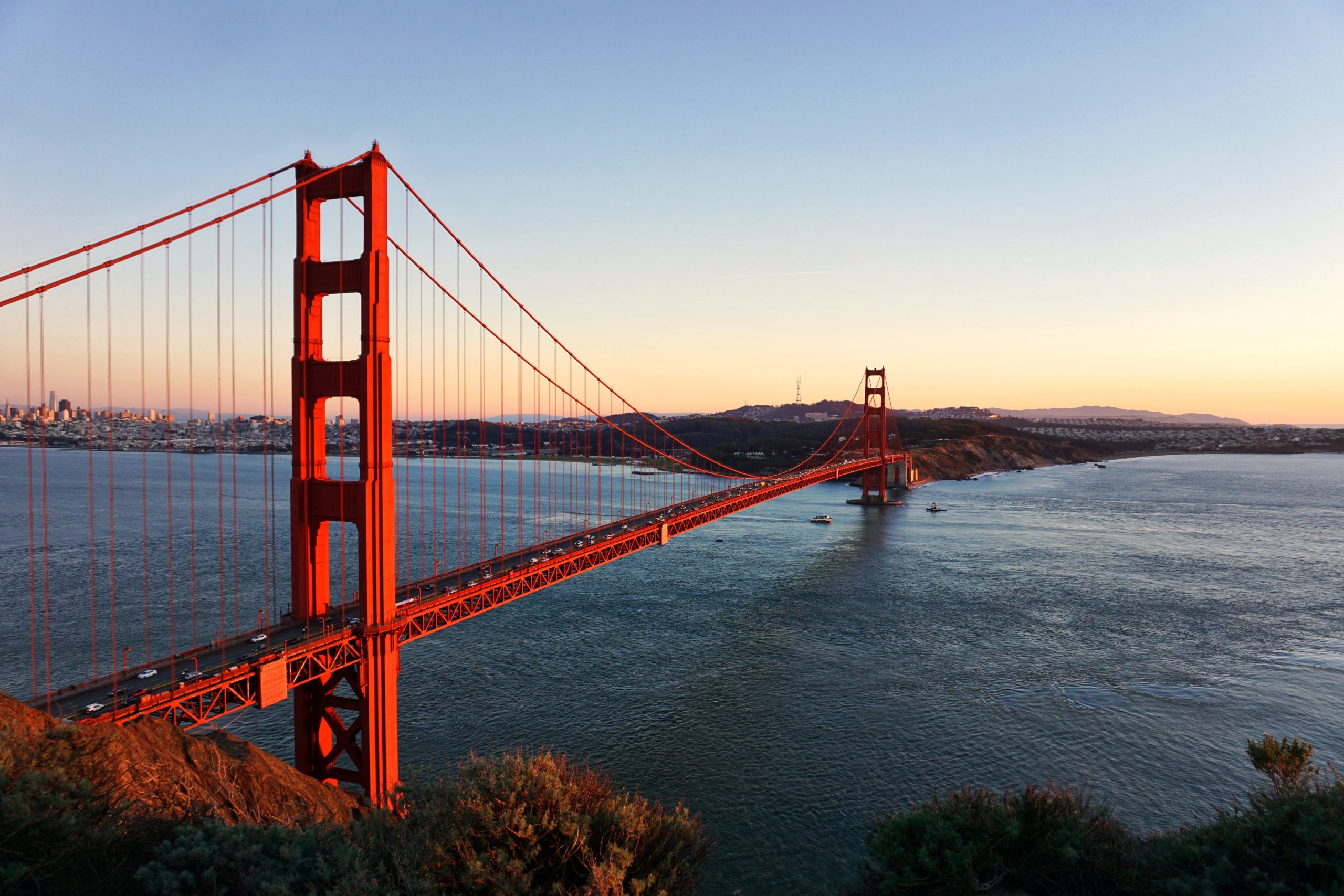 Golden Gate Bridge at sunset
